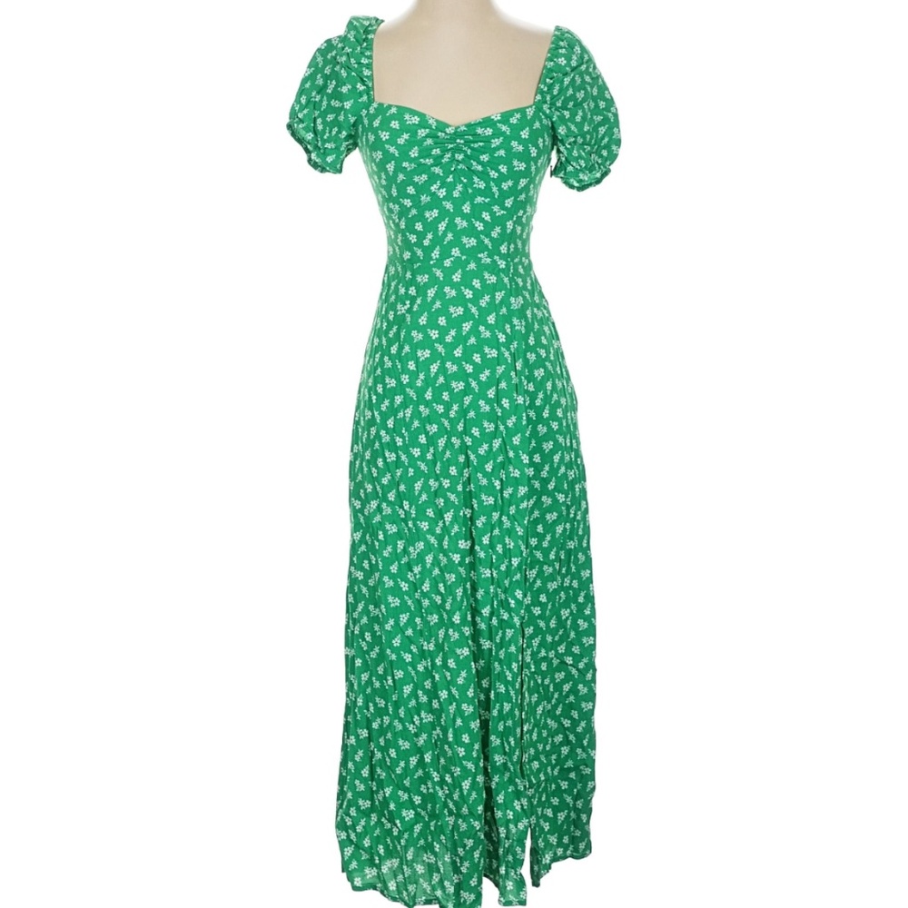 & Other Stories Flowy Puff Sleeve Reformation-esque Midi Dress Size 4